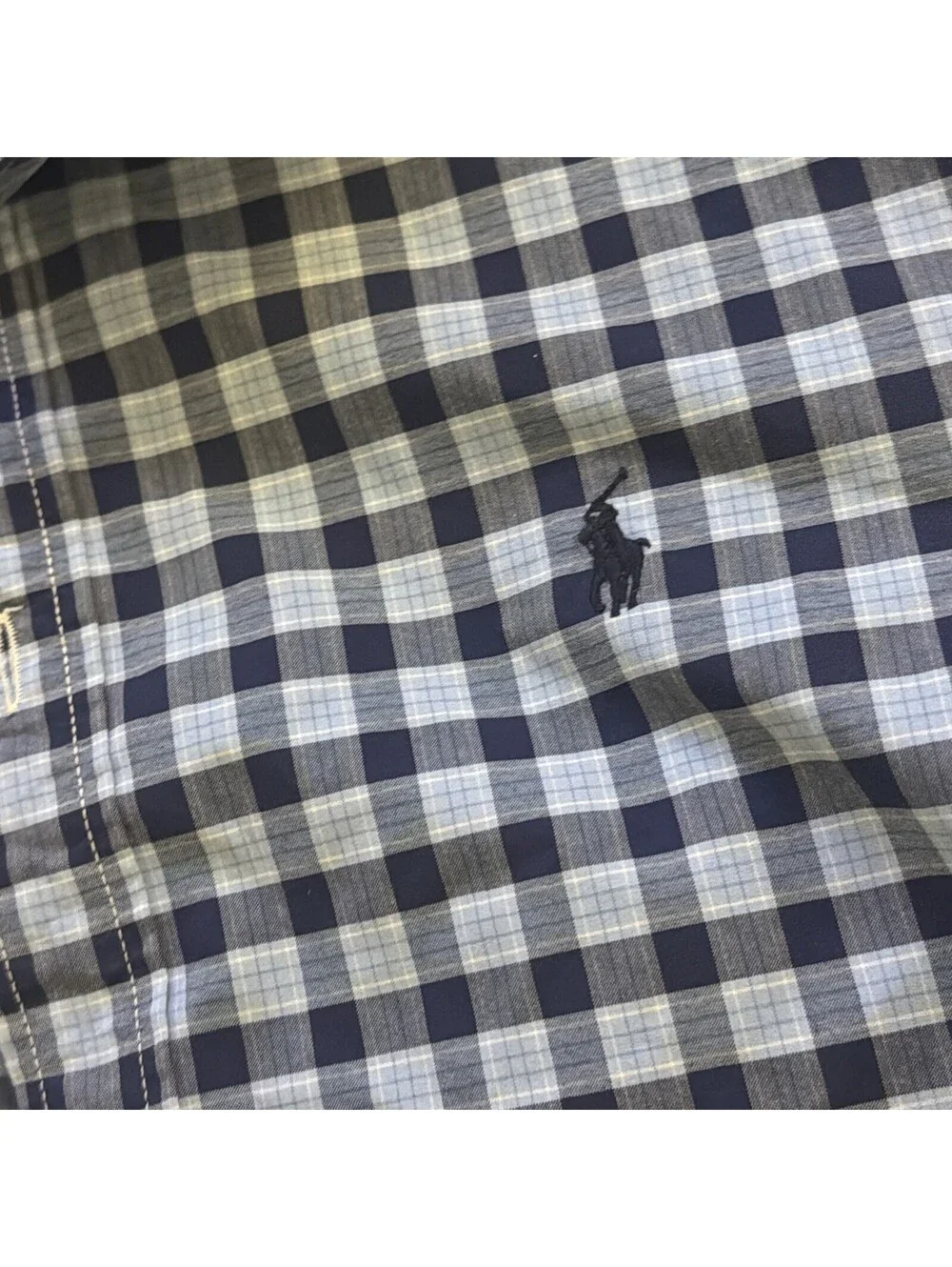 Ralph Lauren Polo Boy’s Blue Plaid Cotton Button Down Shirt Size XL 18-20 Preppy